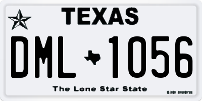 TX license plate DML1056