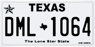 TX license plate DML1064