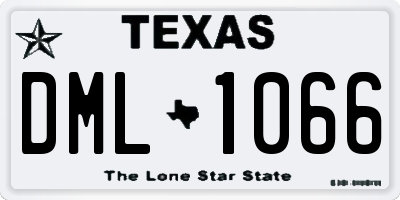 TX license plate DML1066
