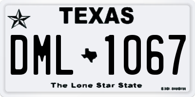 TX license plate DML1067