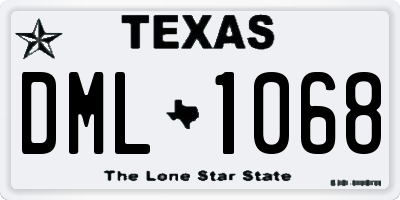 TX license plate DML1068