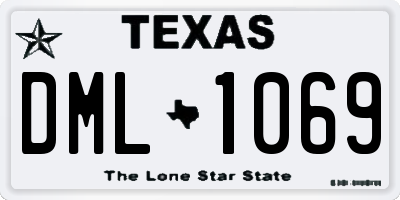 TX license plate DML1069