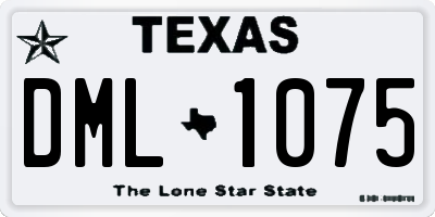 TX license plate DML1075