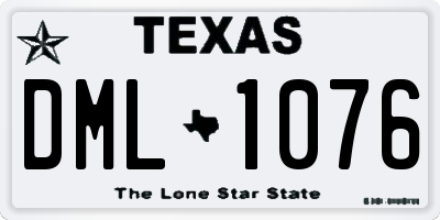 TX license plate DML1076