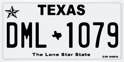 TX license plate DML1079