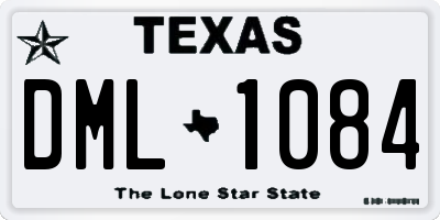 TX license plate DML1084