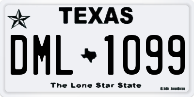 TX license plate DML1099