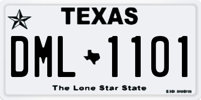 TX license plate DML1101
