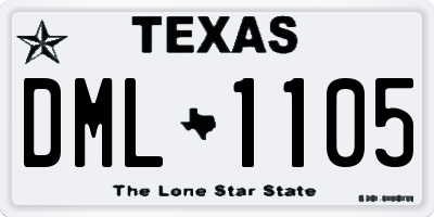 TX license plate DML1105
