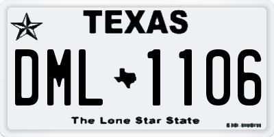 TX license plate DML1106
