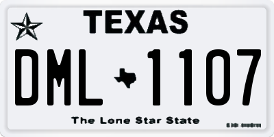 TX license plate DML1107