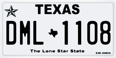 TX license plate DML1108