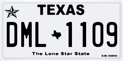 TX license plate DML1109