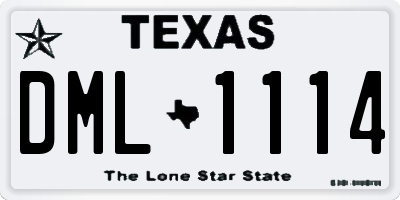 TX license plate DML1114