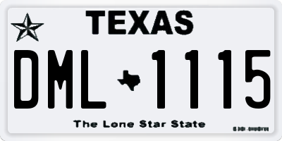 TX license plate DML1115