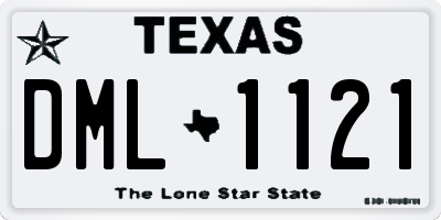 TX license plate DML1121