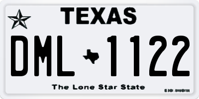 TX license plate DML1122