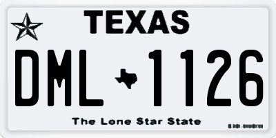 TX license plate DML1126