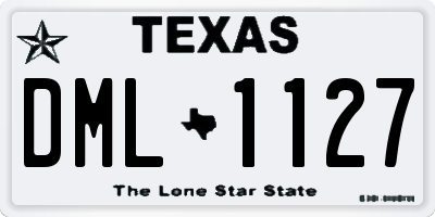 TX license plate DML1127