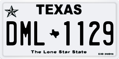 TX license plate DML1129