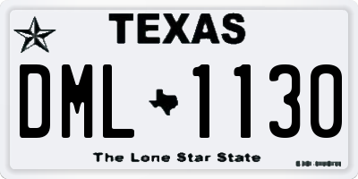 TX license plate DML1130