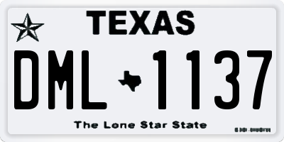 TX license plate DML1137