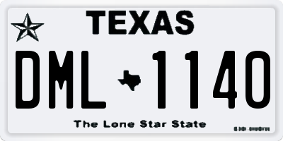 TX license plate DML1140