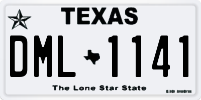 TX license plate DML1141