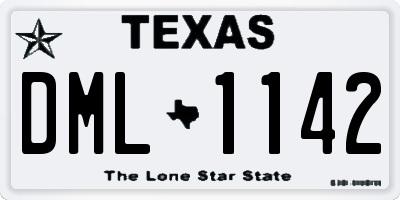 TX license plate DML1142