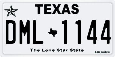 TX license plate DML1144