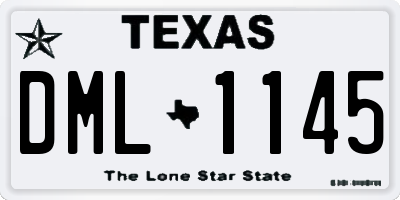 TX license plate DML1145