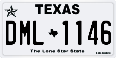 TX license plate DML1146