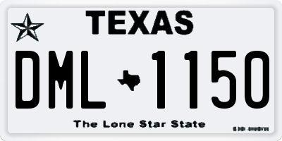 TX license plate DML1150