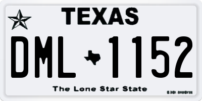 TX license plate DML1152