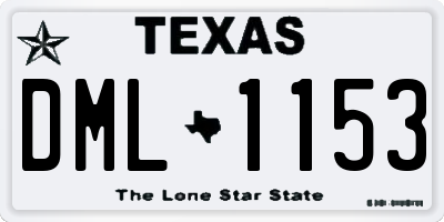 TX license plate DML1153
