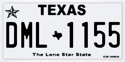 TX license plate DML1155