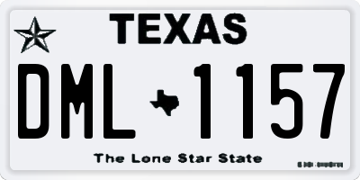 TX license plate DML1157