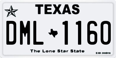TX license plate DML1160