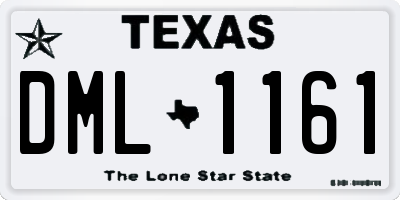 TX license plate DML1161
