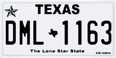 TX license plate DML1163