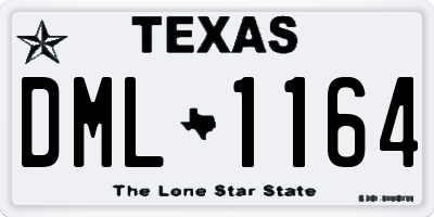 TX license plate DML1164