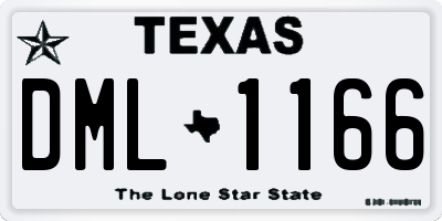 TX license plate DML1166