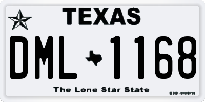 TX license plate DML1168