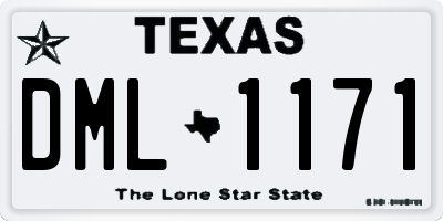 TX license plate DML1171