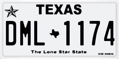 TX license plate DML1174