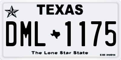 TX license plate DML1175