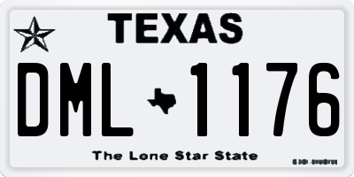 TX license plate DML1176