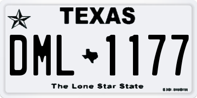 TX license plate DML1177