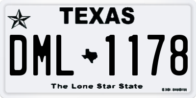 TX license plate DML1178