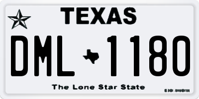 TX license plate DML1180